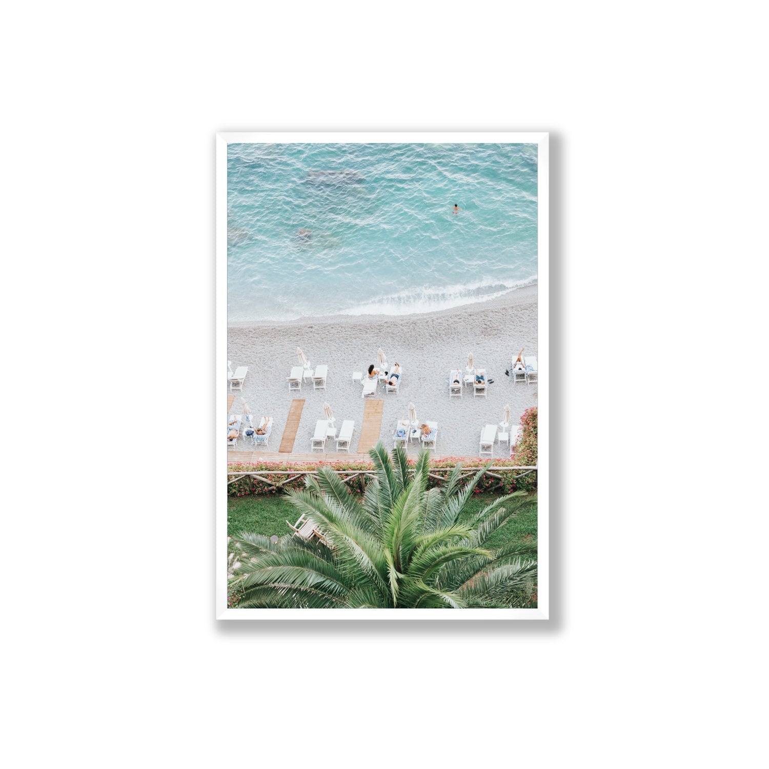 Paradiso Amalfi Mediterranean wall art Extra Large full-bleed fine art print in white frame