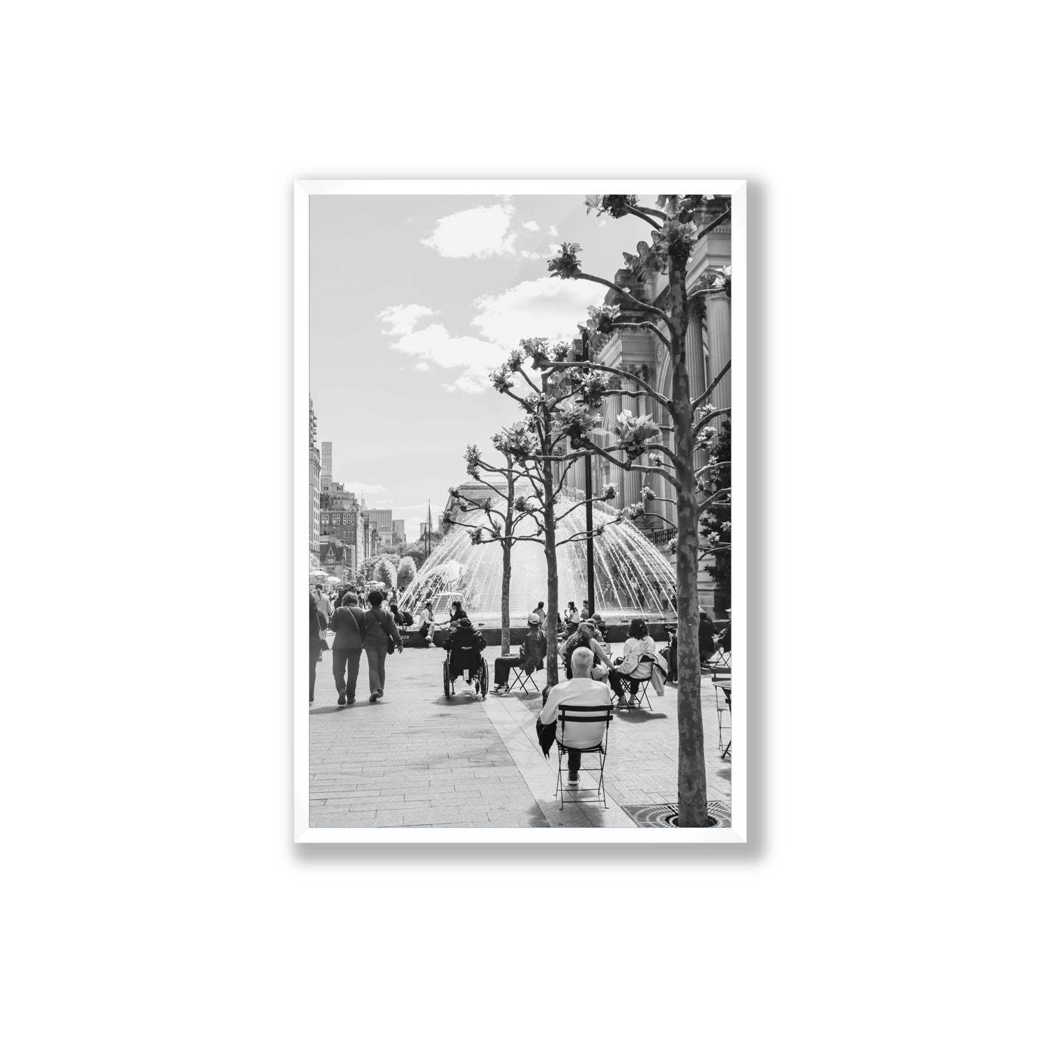 Luminary Noir New York NYC Black & White wall art Extra Large full-bleed fine art print in white frame