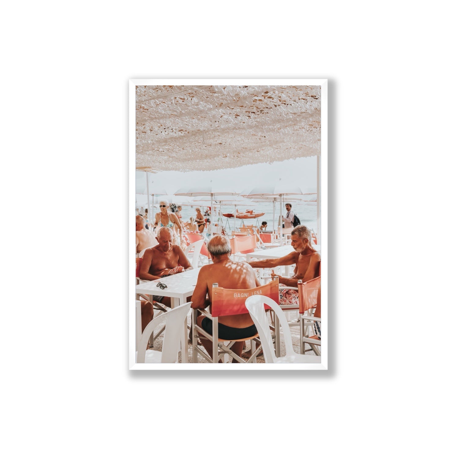 The Players fine art print, Alassio, Italy, Extra Large, White Frame · Full Bleed, Fine Art Print
