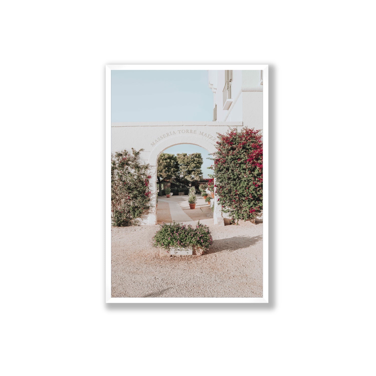 Torre Maizza Puglia Italian wall art Extra Large full-bleed fine art print in white frame