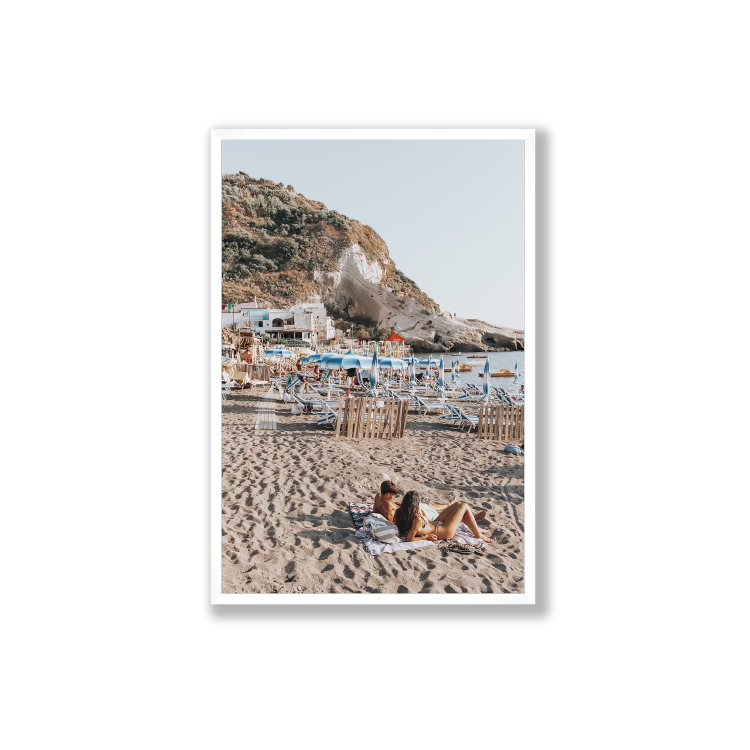 Beach Buddies fine art print, Ischia, Italy, Extra Large, White Frame · Full Bleed, Fine Art Print