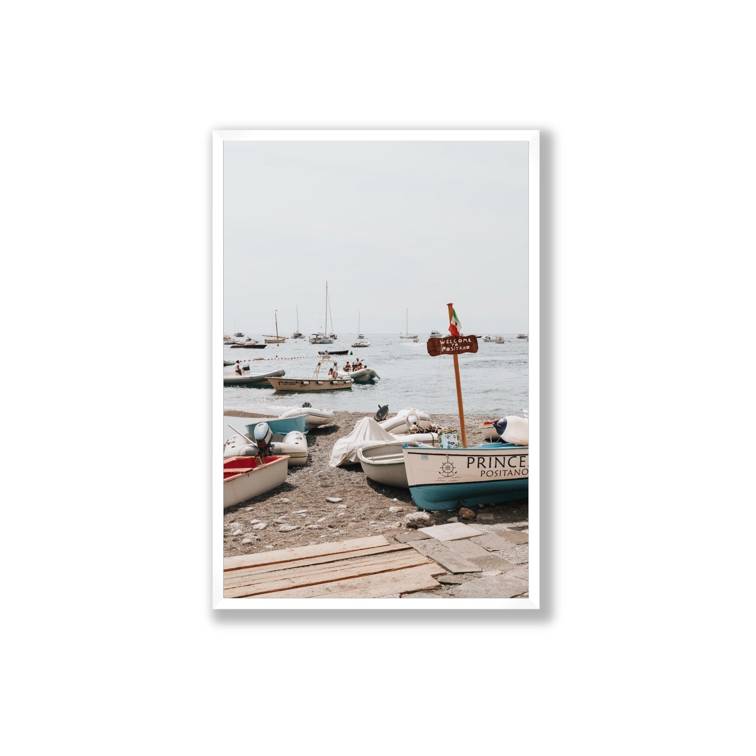 Coming Home fine art print, Positano, Italy, Extra Large, White Frame · Full Bleed, Fine Art Print