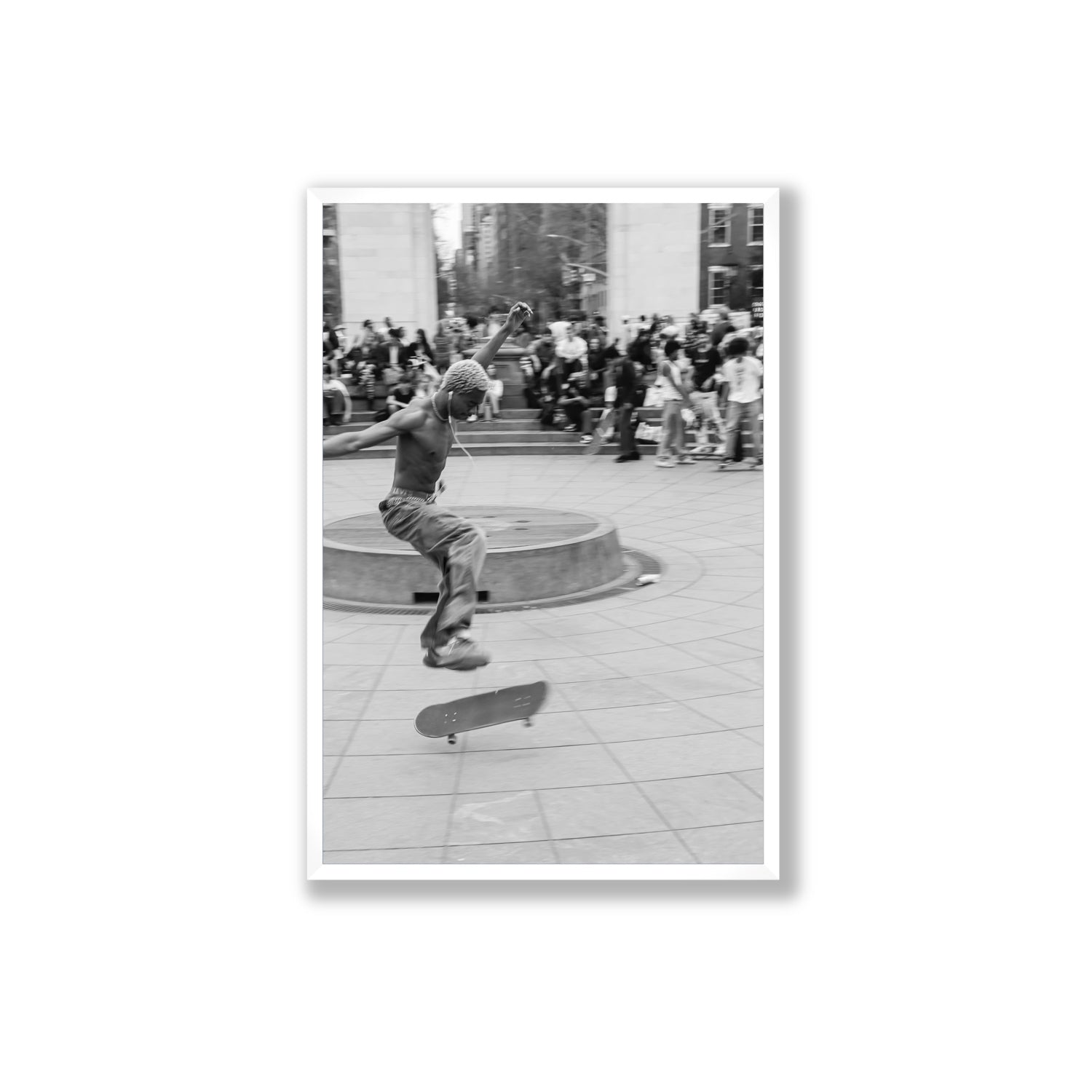 Airborne Rhythms New York NYC Black & White wall art Extra Large full-bleed fine art print in white frame