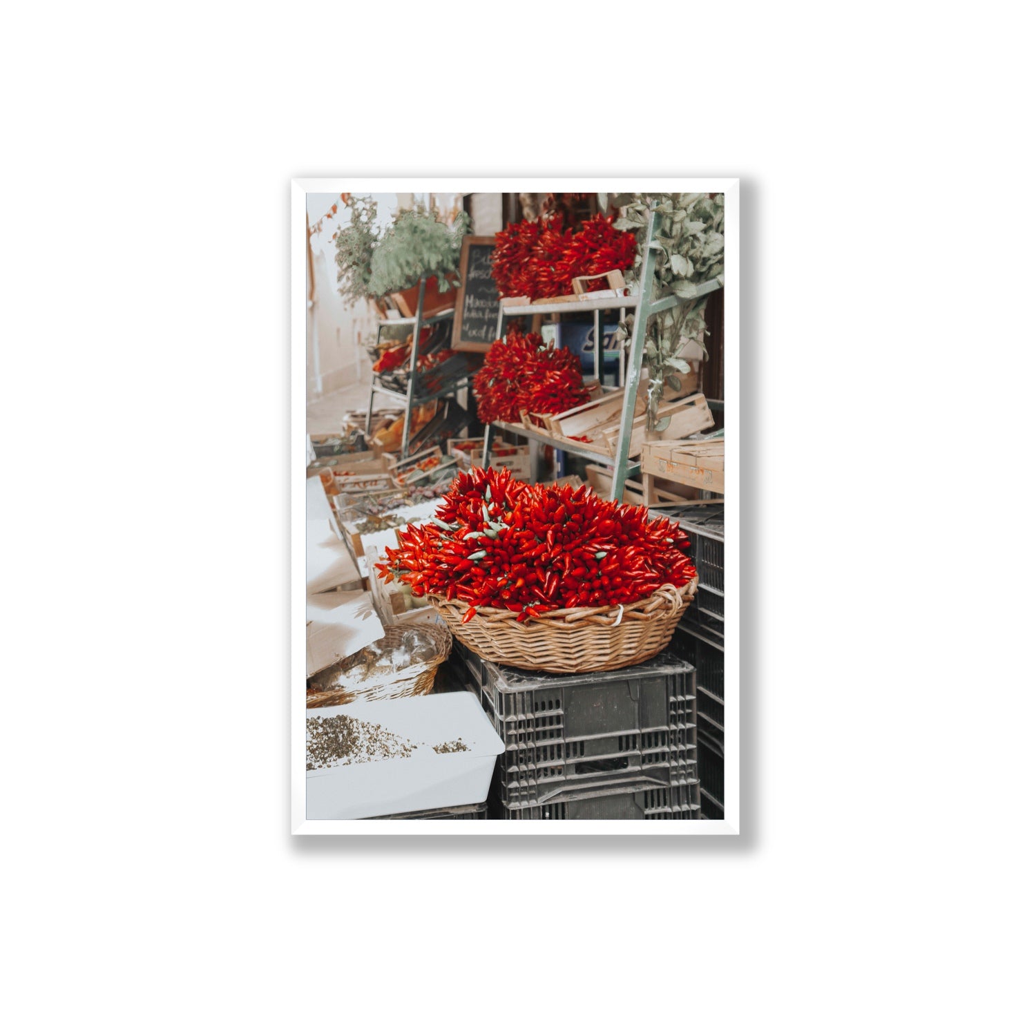 Fiery Cluster Puglia Italian wall art Extra Large full-bleed fine art print in white frame