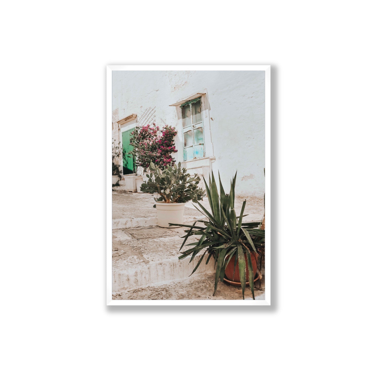 Giardino Segreto Puglia Ostuni wall art Extra Large full-bleed fine art print in white frame