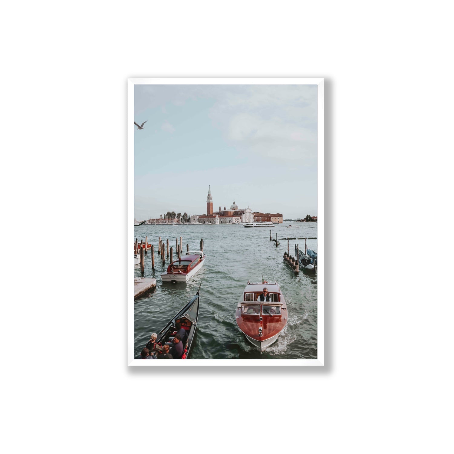 Galleggiante Venice Italian wall art Extra Large full-bleed fine art print in white frame
