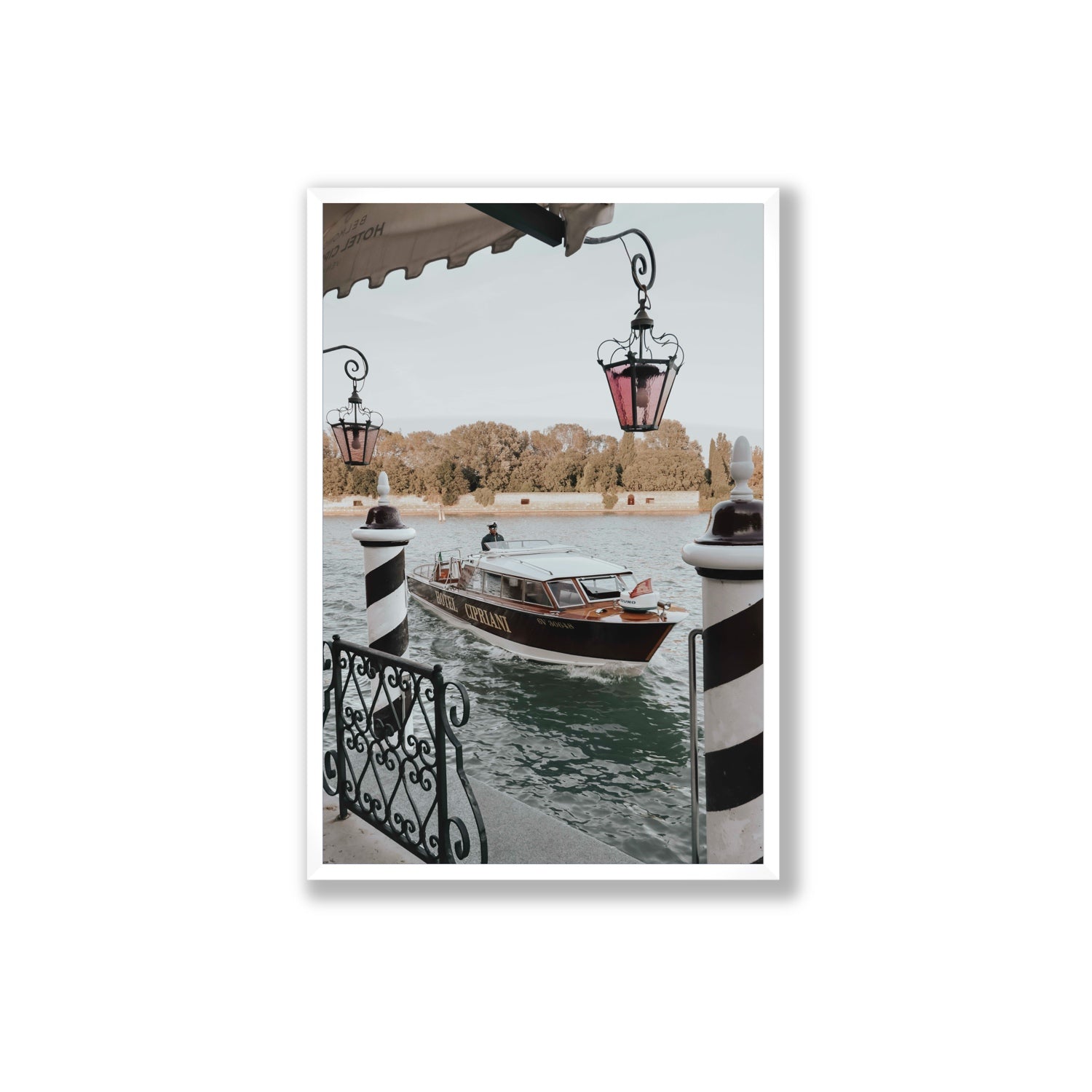Taxi Shuttle Venice wall art Extra Large full-bleed fine art print in white frame