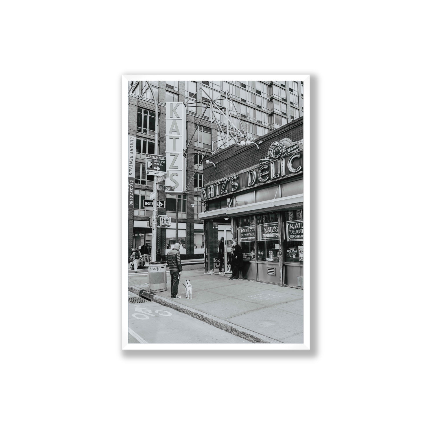 Graphite Gotham New York NYC Black & White wall art Extra Large full-bleed fine art print in white frame