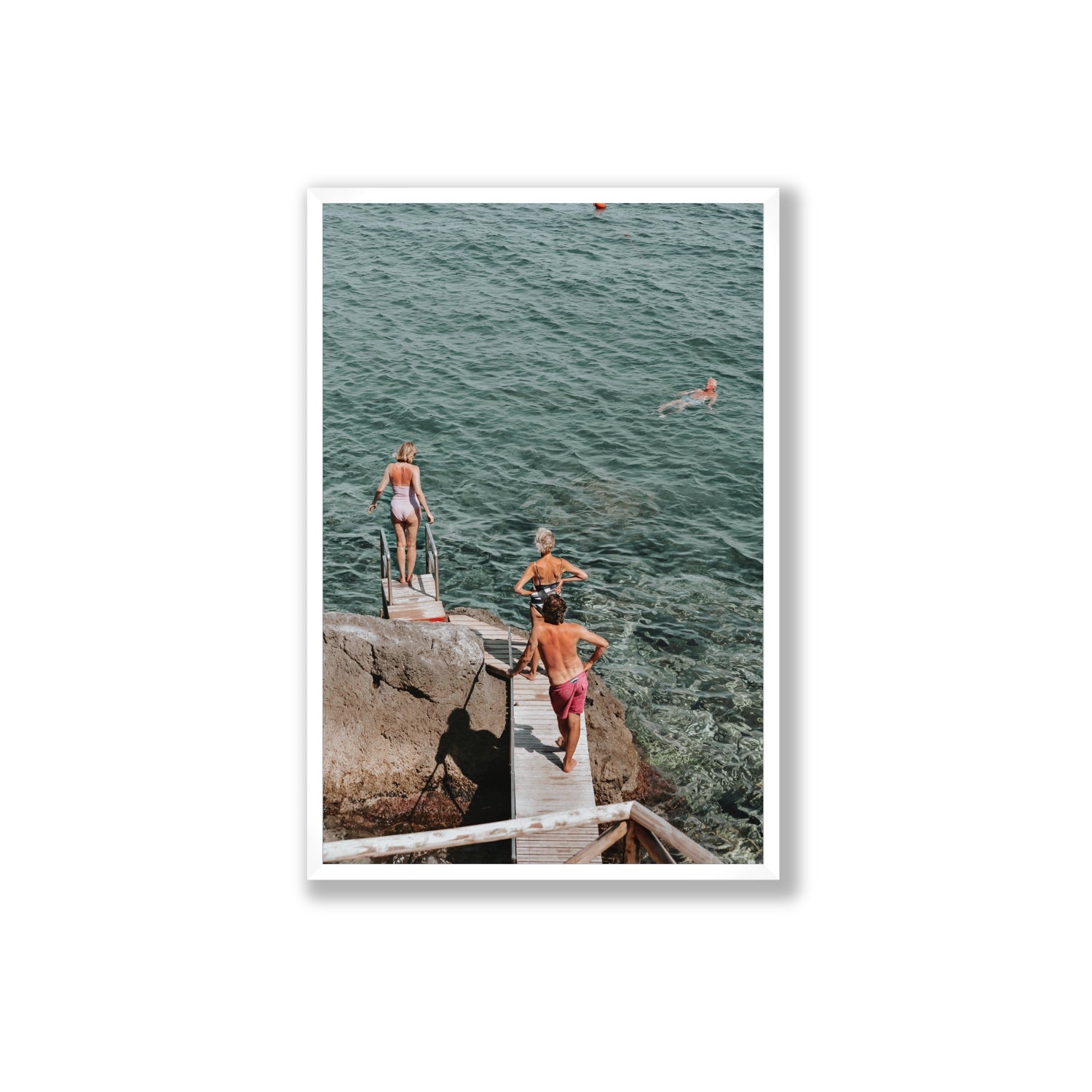 Freewheeling Spirit Tuscany coastal Italian wall art Extra Large full-bleed fine art print in white frame