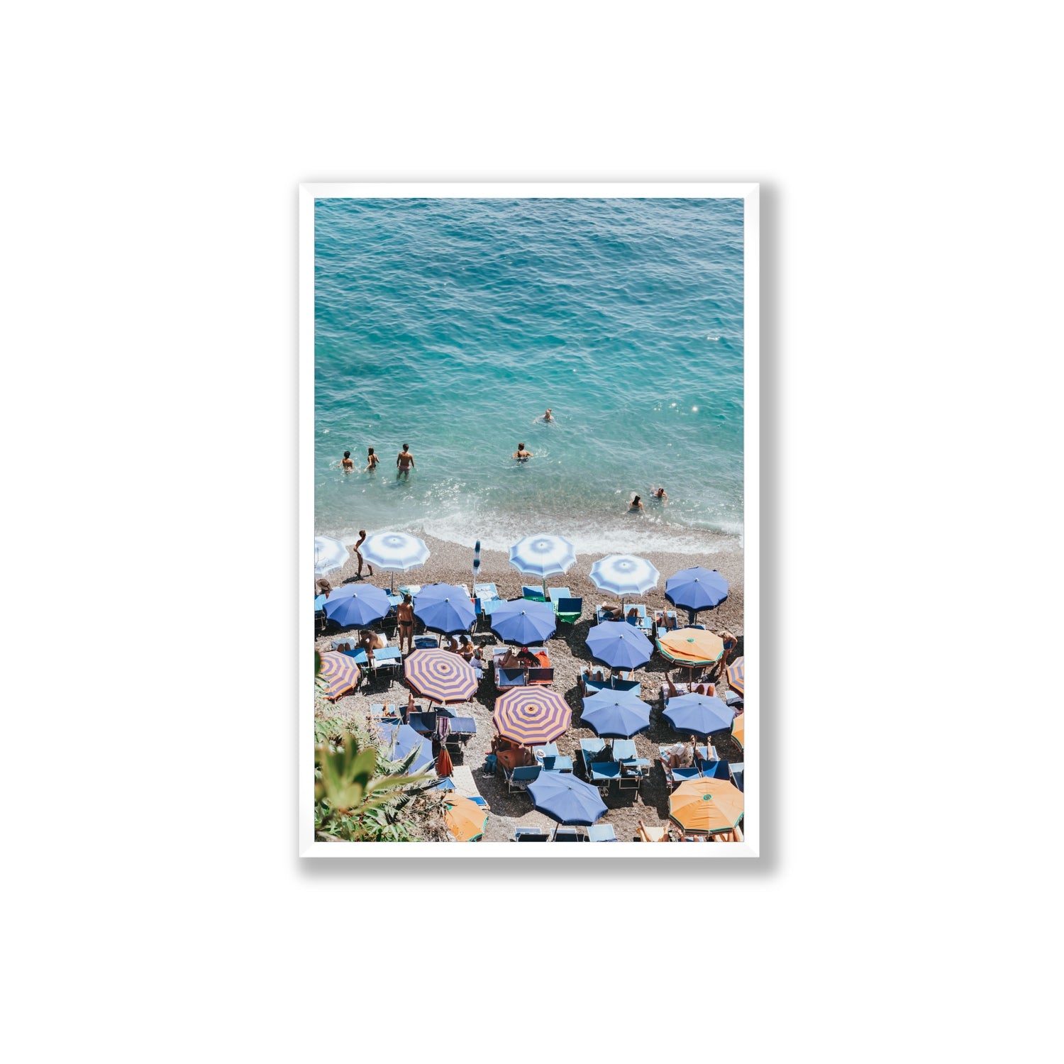 Paradise Beach fine art print, Positano, Italy, Extra Large, White Frame · Full Bleed, Fine Art Print