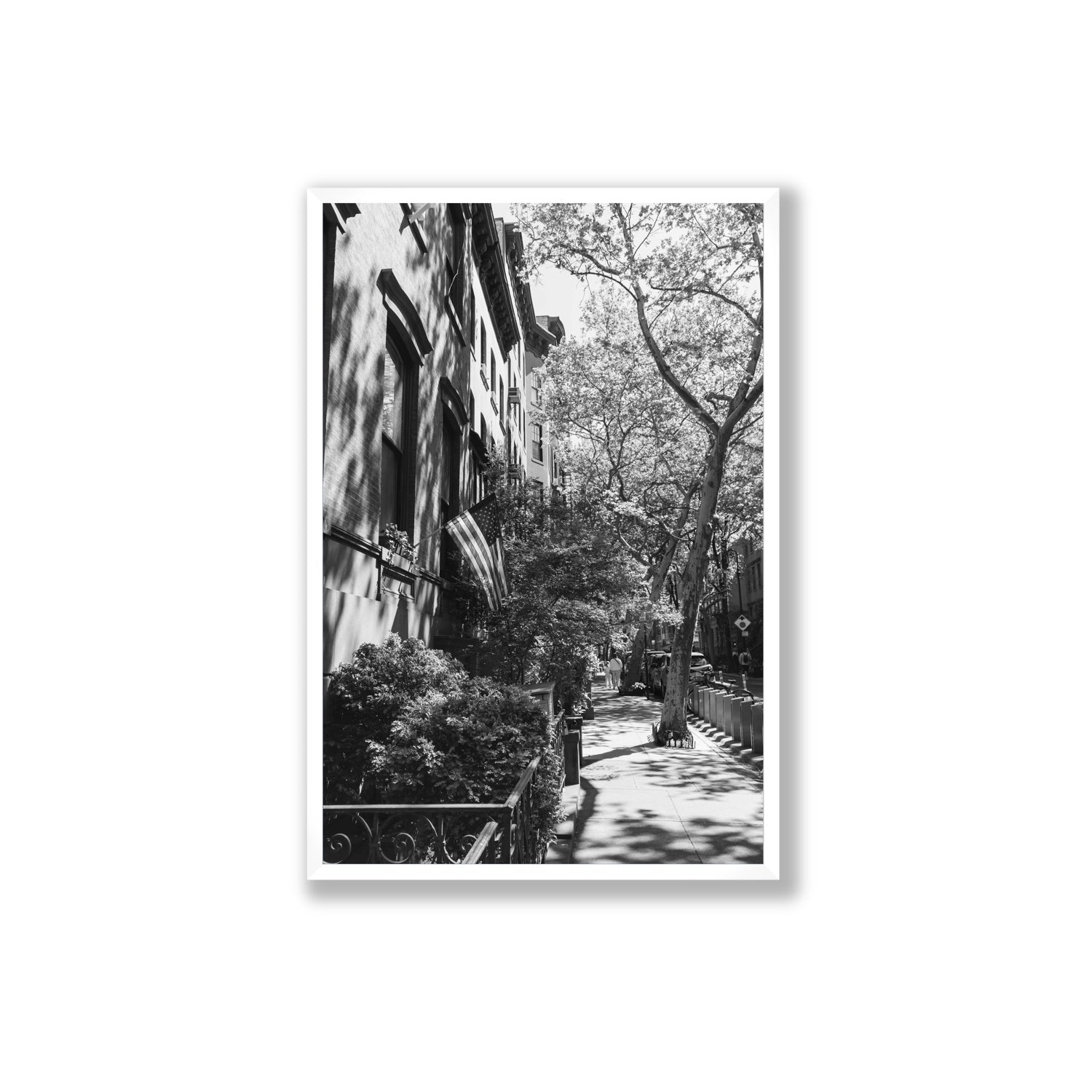 Urban Patriotism New York NYC Black & White wall art Extra Large full-bleed fine art print in white frame