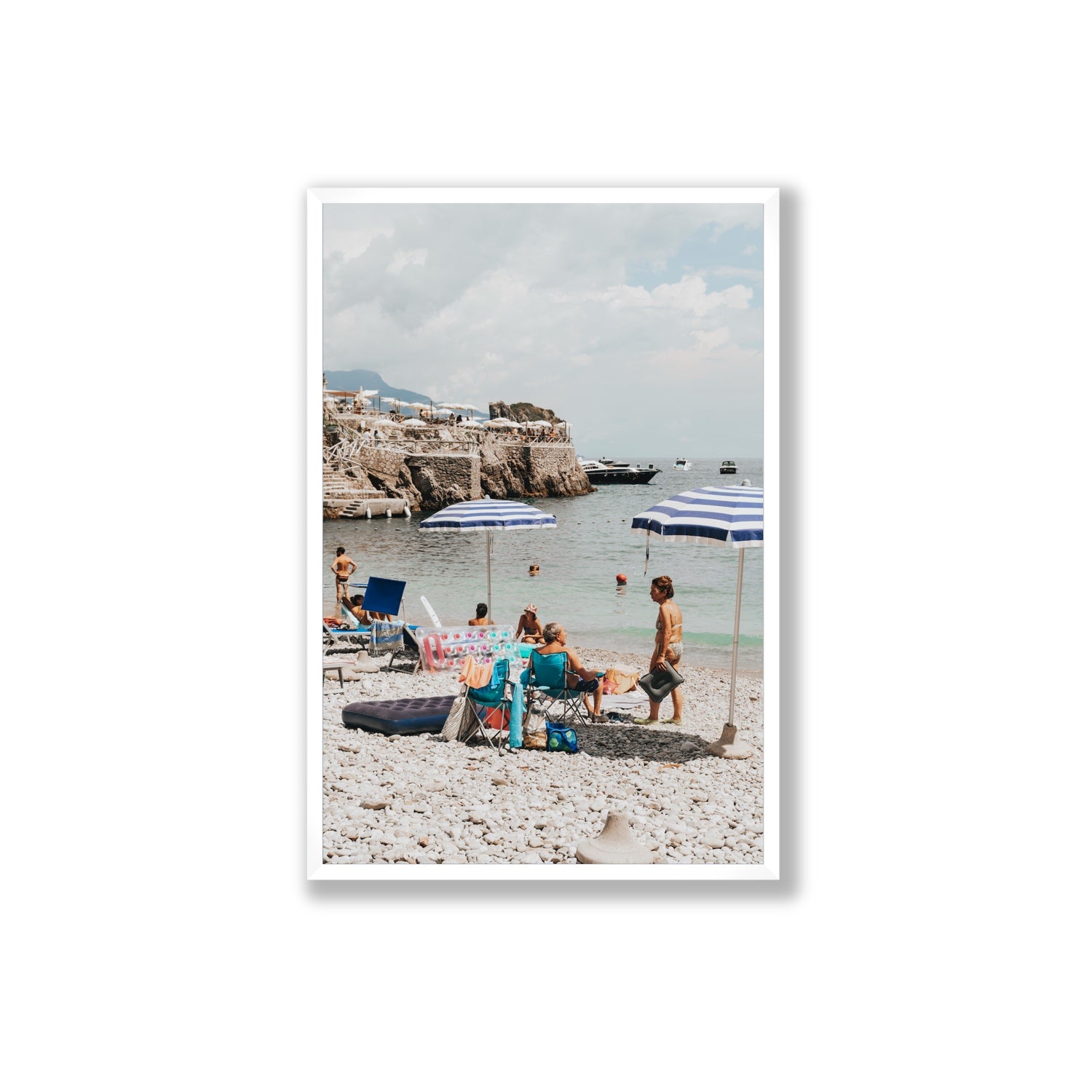 Couple Goals Nerano Amalfi Coast coastal wall art Extra Large full-bleed fine art print in white frame