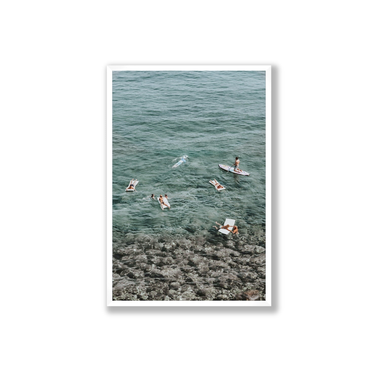 The Big Chill Tuscany coastal Italian wall art Extra Large full-bleed fine art print in white frame