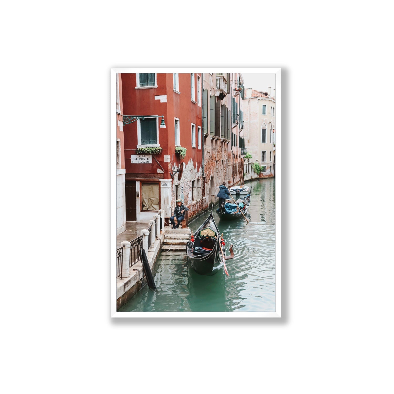 The Merchant Venice Canal Italian wall art Extra Large full-bleed fine art print in white frame