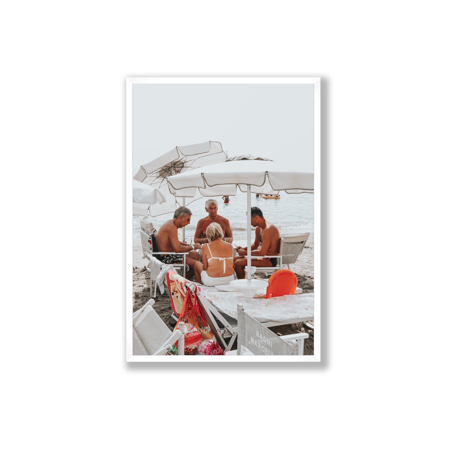 Luck Of The Draw fine art print, Alassio, Italy, Extra Large, White Frame · Full Bleed, Fine Art Print