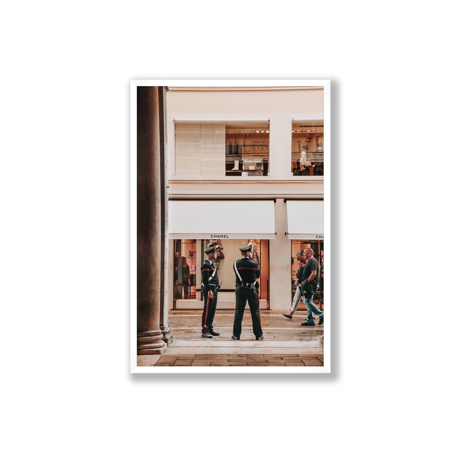 Style Police Venice Italian wall art Extra Large full-bleed fine art print in white frame