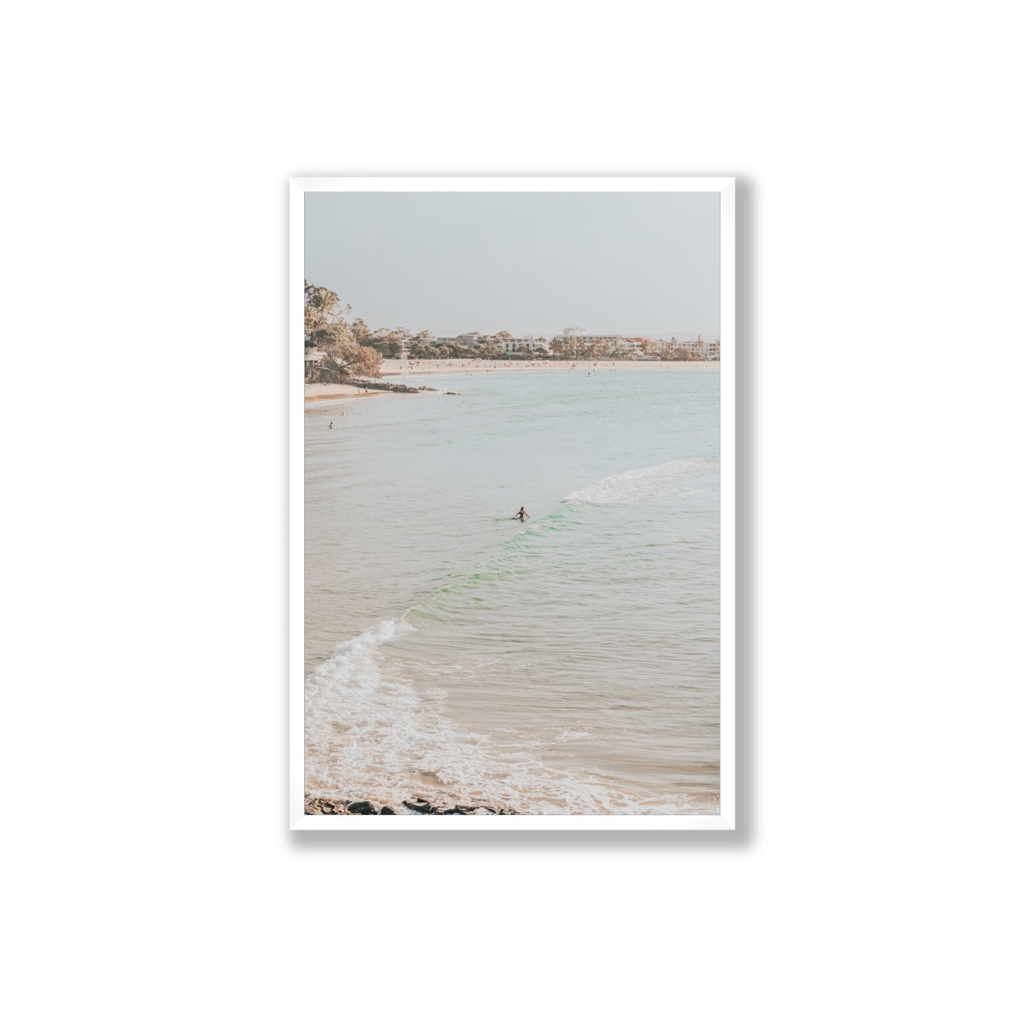 Salt Reverie fine art print, Noosa, Australia, coastal scenes artwork, Extra Large, White Frame · Full Bleed, Fine Art Print