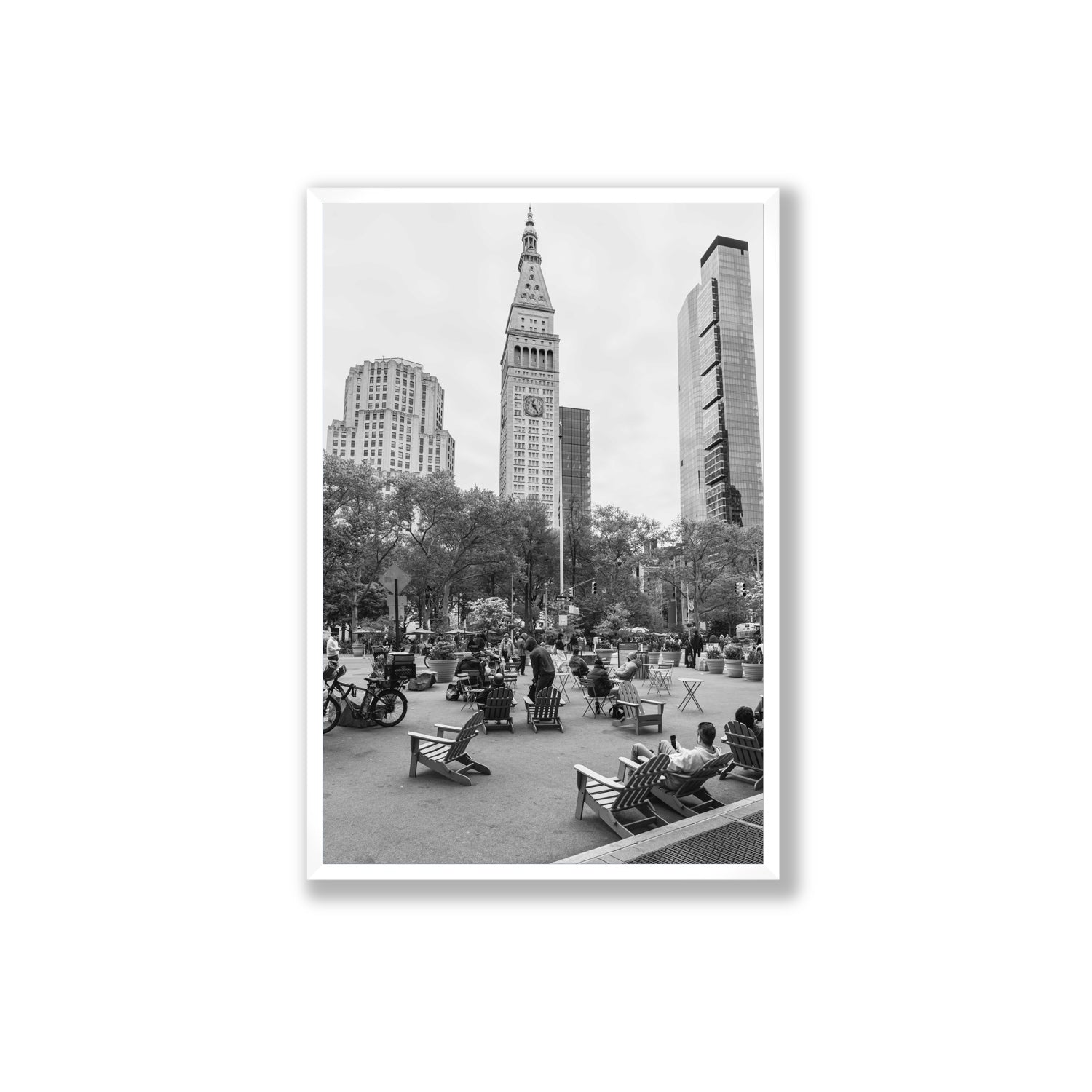 Timeless New York New York NYC Black & White wall art Extra Large full-bleed fine art print in white frame