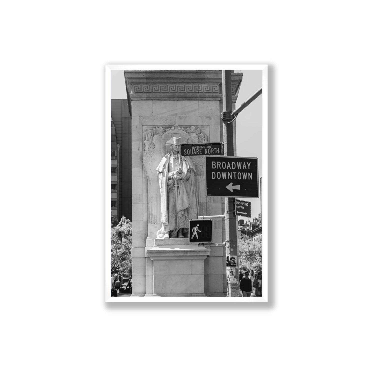 Silent Sentinels New York NYC Black & White wall art Extra Large full-bleed fine art print in white frame