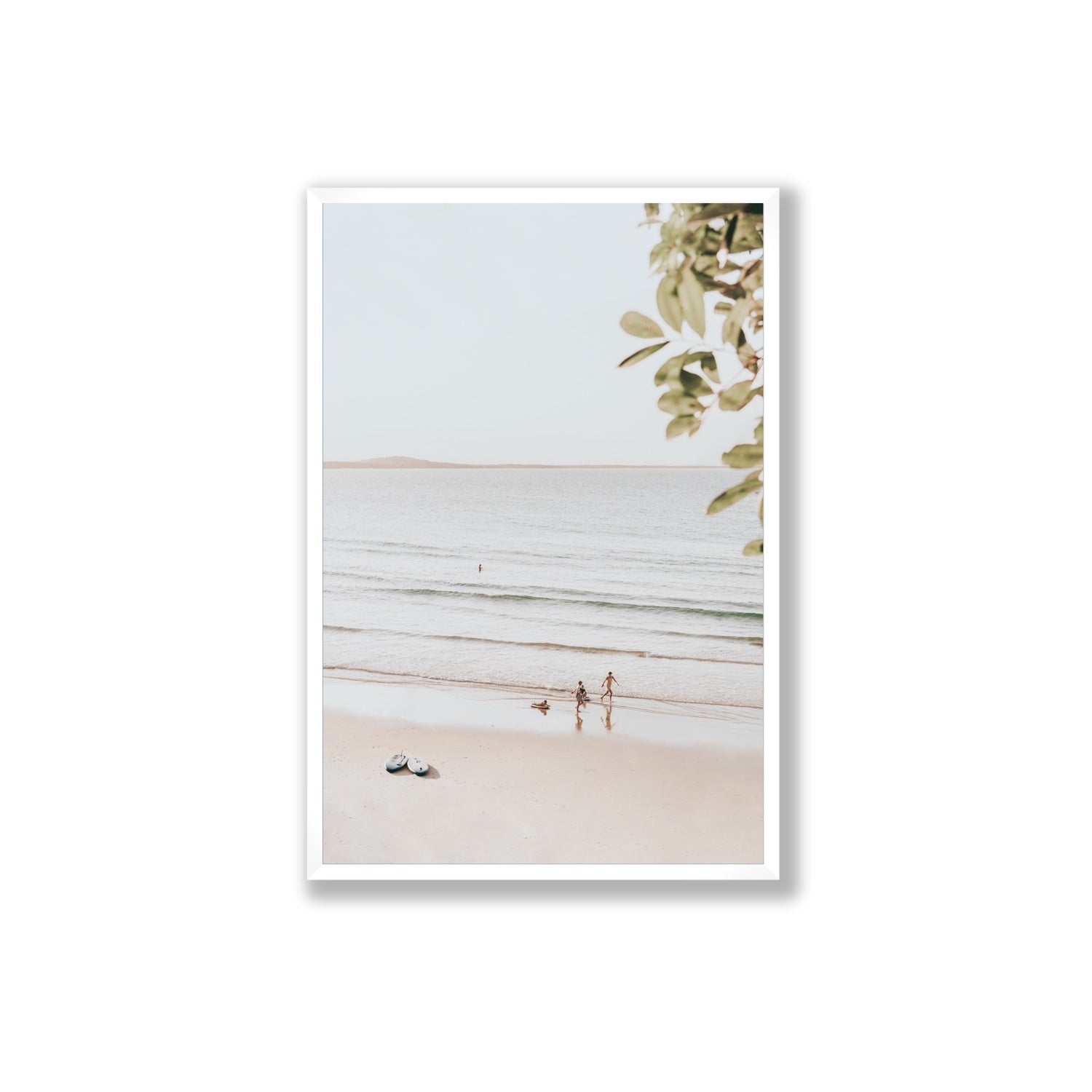 Walking On Sunshine fine art print, Noosa, Australia, coastal scenes artwork, Extra Large, White Frame · Full Bleed, Fine Art Print