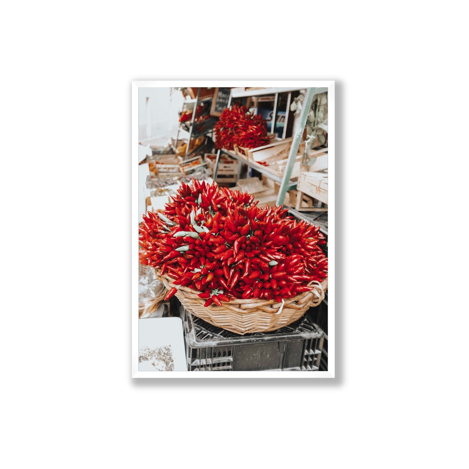 Spicy Bunch Puglia Italian wall art Extra Large full-bleed fine art print in white frame