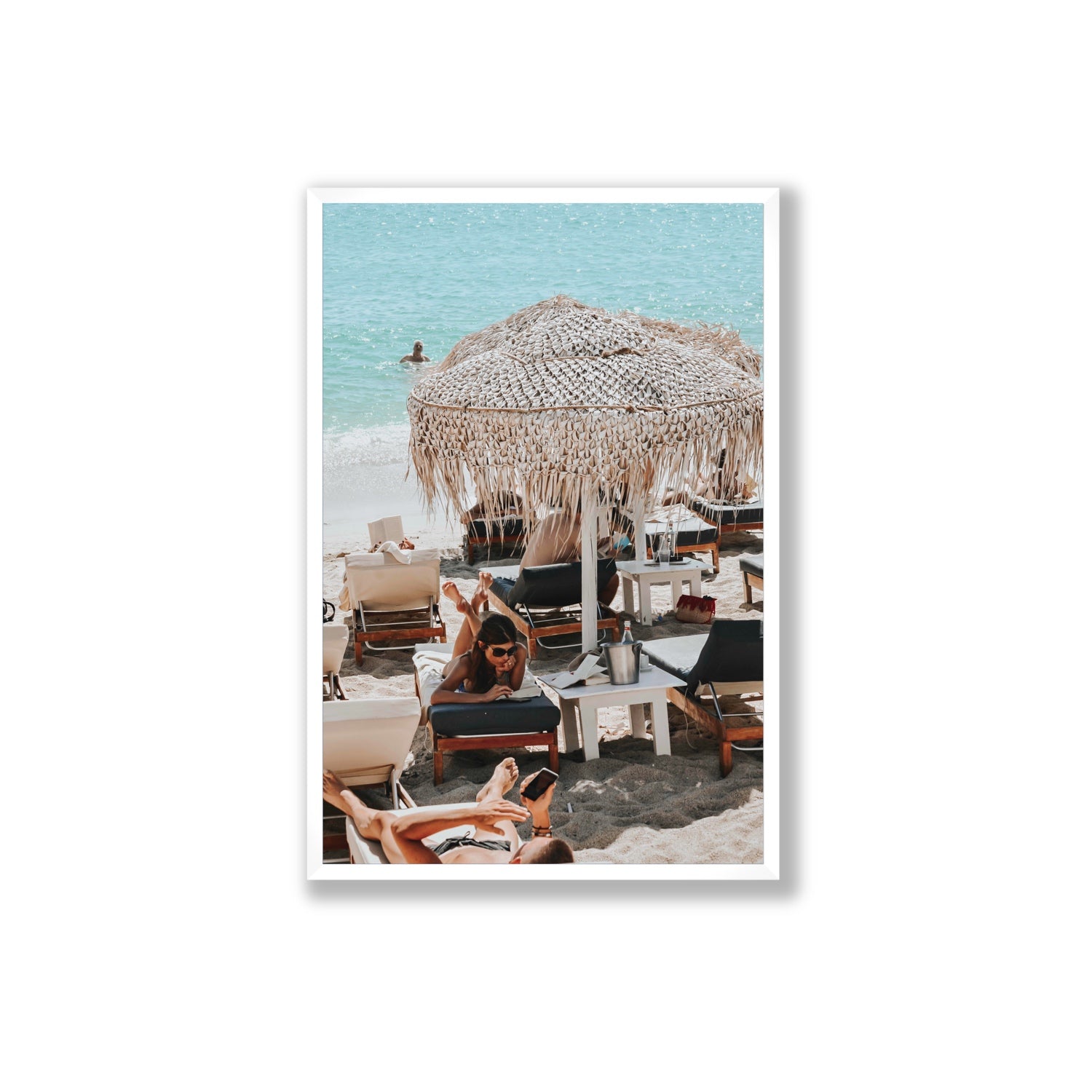 In The Zone Mykonos Greek island wall art Extra Large full-bleed fine art print in white frame