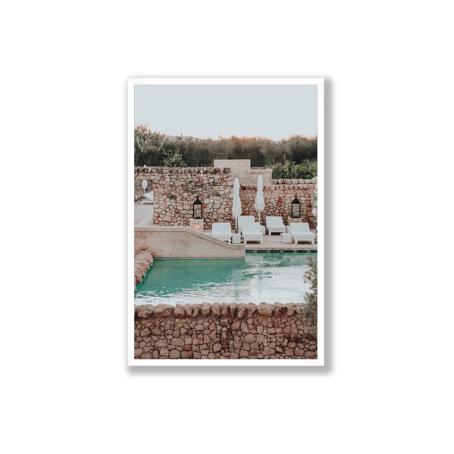 Stone Refuge fine art print, Puglia, Italy, Extra Large, White Frame · Full Bleed, Fine Art Print