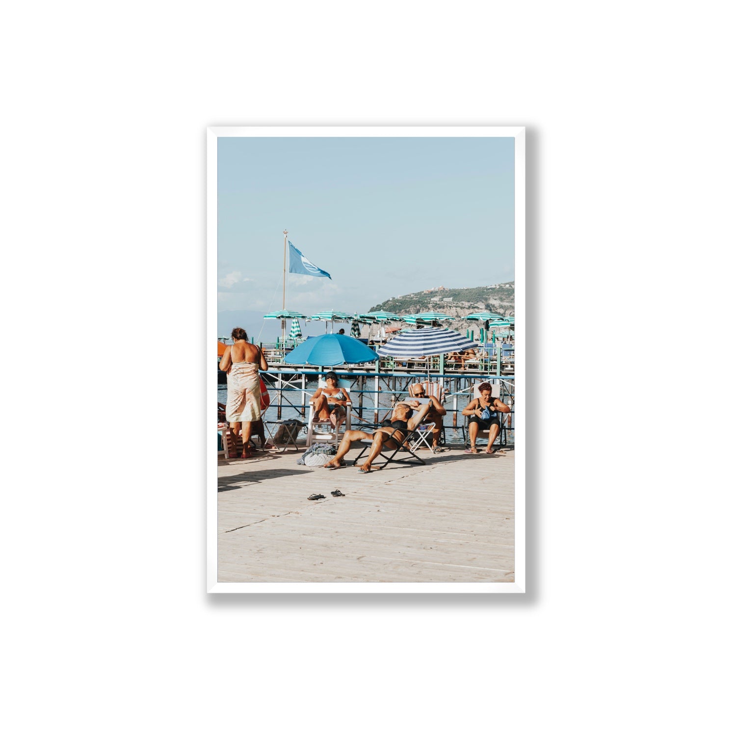 The Golden Years Sorrento Italian wall art Extra Large full-bleed fine art print in white frame