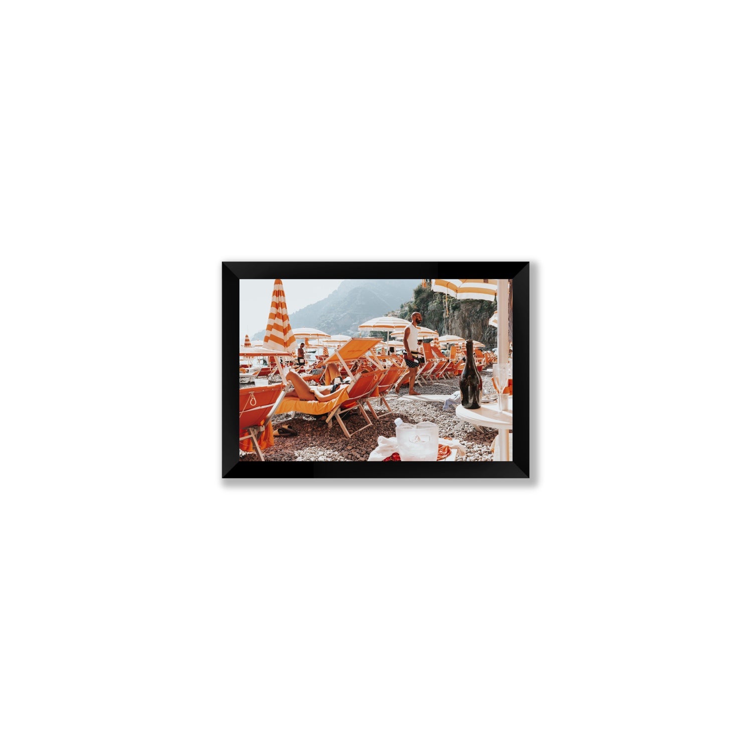 Zesty Shade Positano wall art Small full-bleed fine art print in black frame