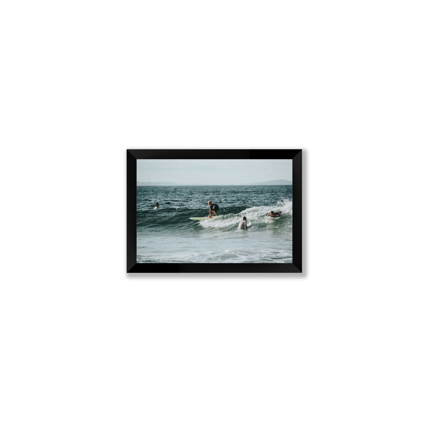 The Boys of Summer Byron Bay Surf coastal wall art Small full-bleed fine art print in black frame