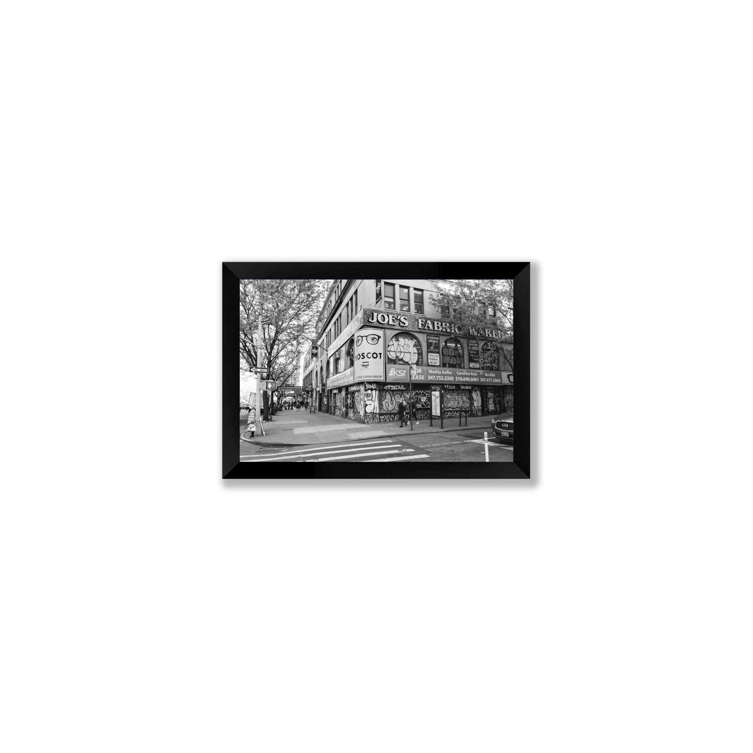 Wall Poetry New York NYC Black & White wall art Small full-bleed fine art print in black frame