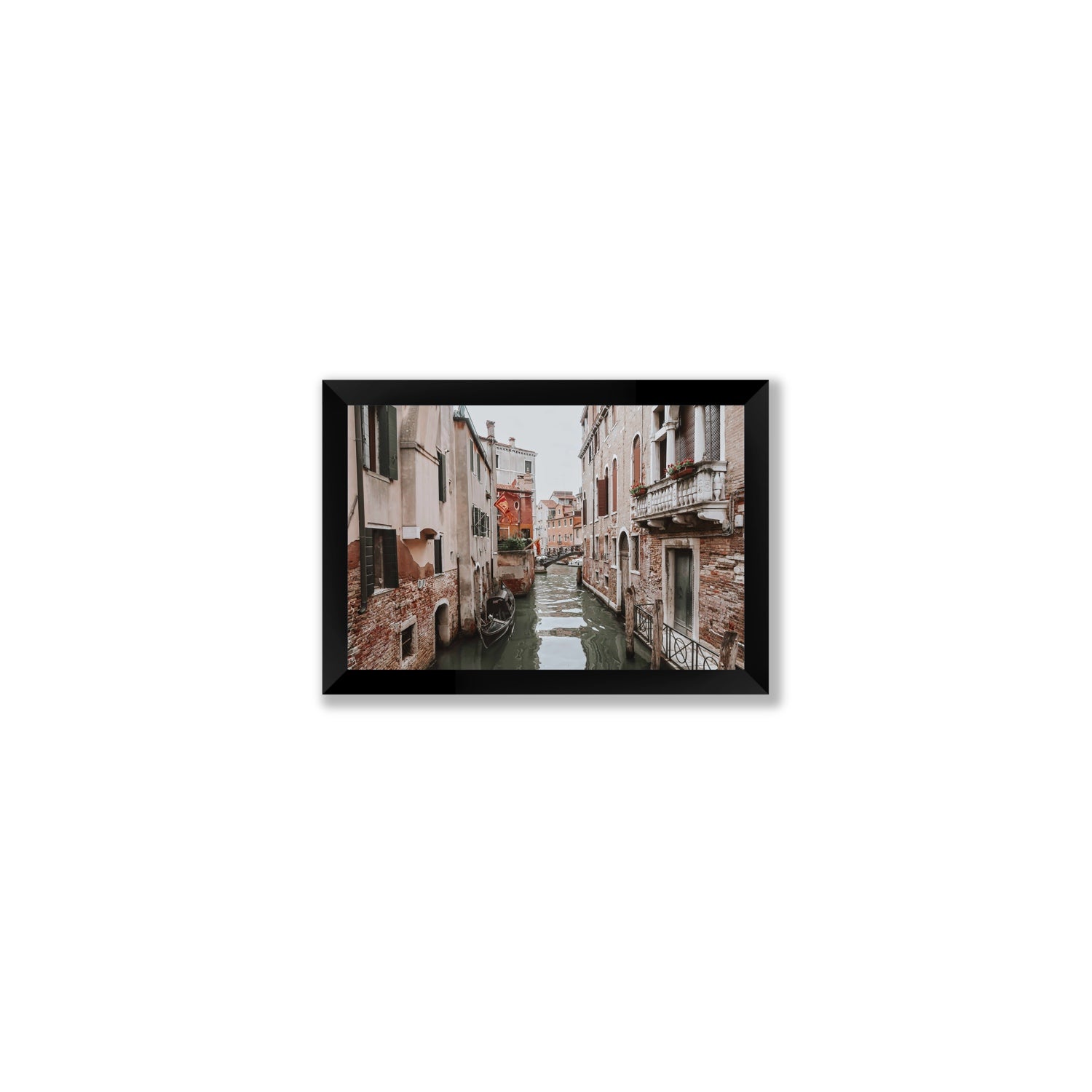 Venetian Gothic Venice Canal Italian wall art Small full-bleed fine art print in black frame