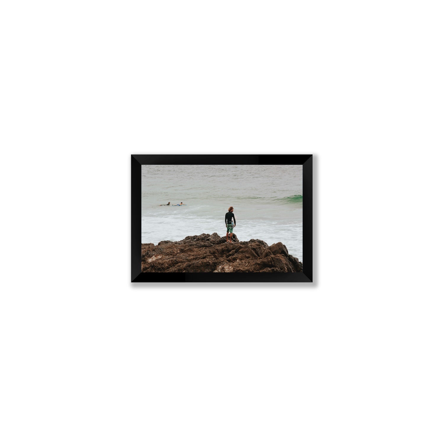 Let The Sea Set You Free Byron Bay Surf wall art Small full-bleed fine art print in black frame