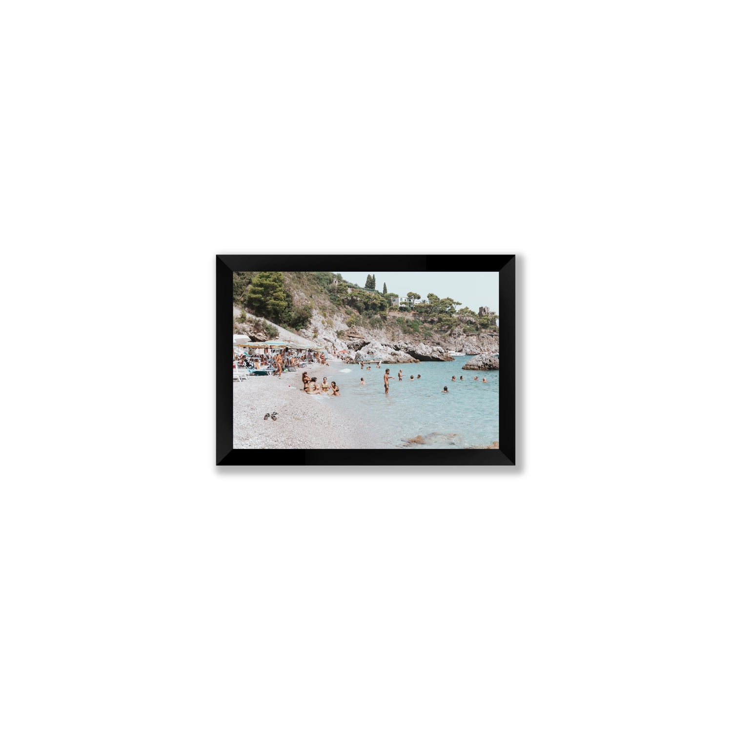 La Vacanza Amalfi Mediterranean wall art Small full-bleed fine art print in black frame