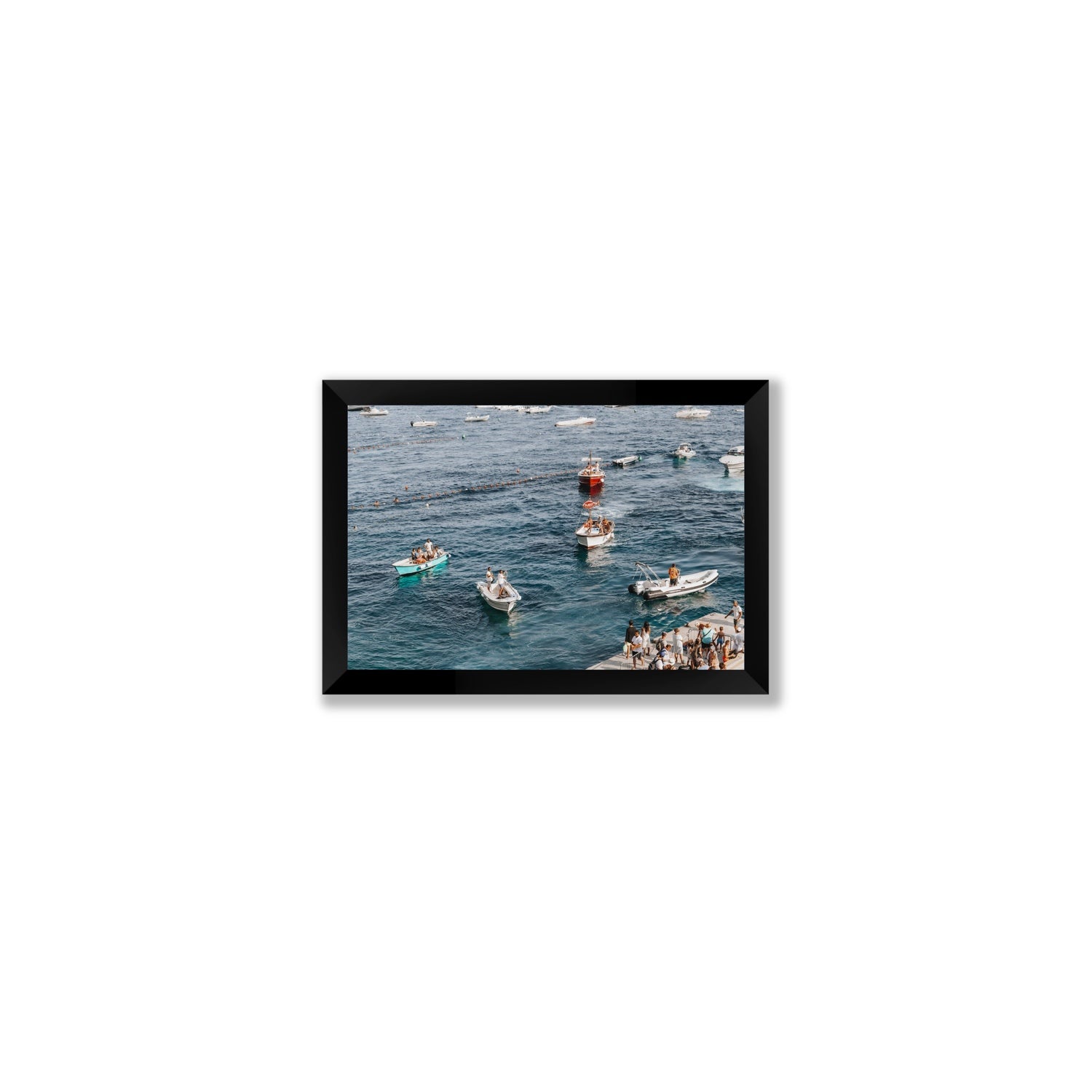 Nautical Parade Positano wall art Small full-bleed fine art print in black frame