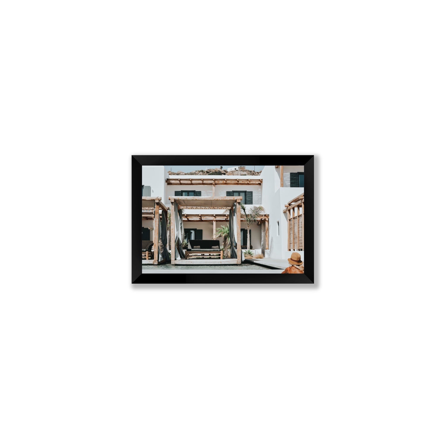 Dream Villa fine art print, Mykonos, Greece, Small, Black Frame · Full Bleed, Fine Art Print