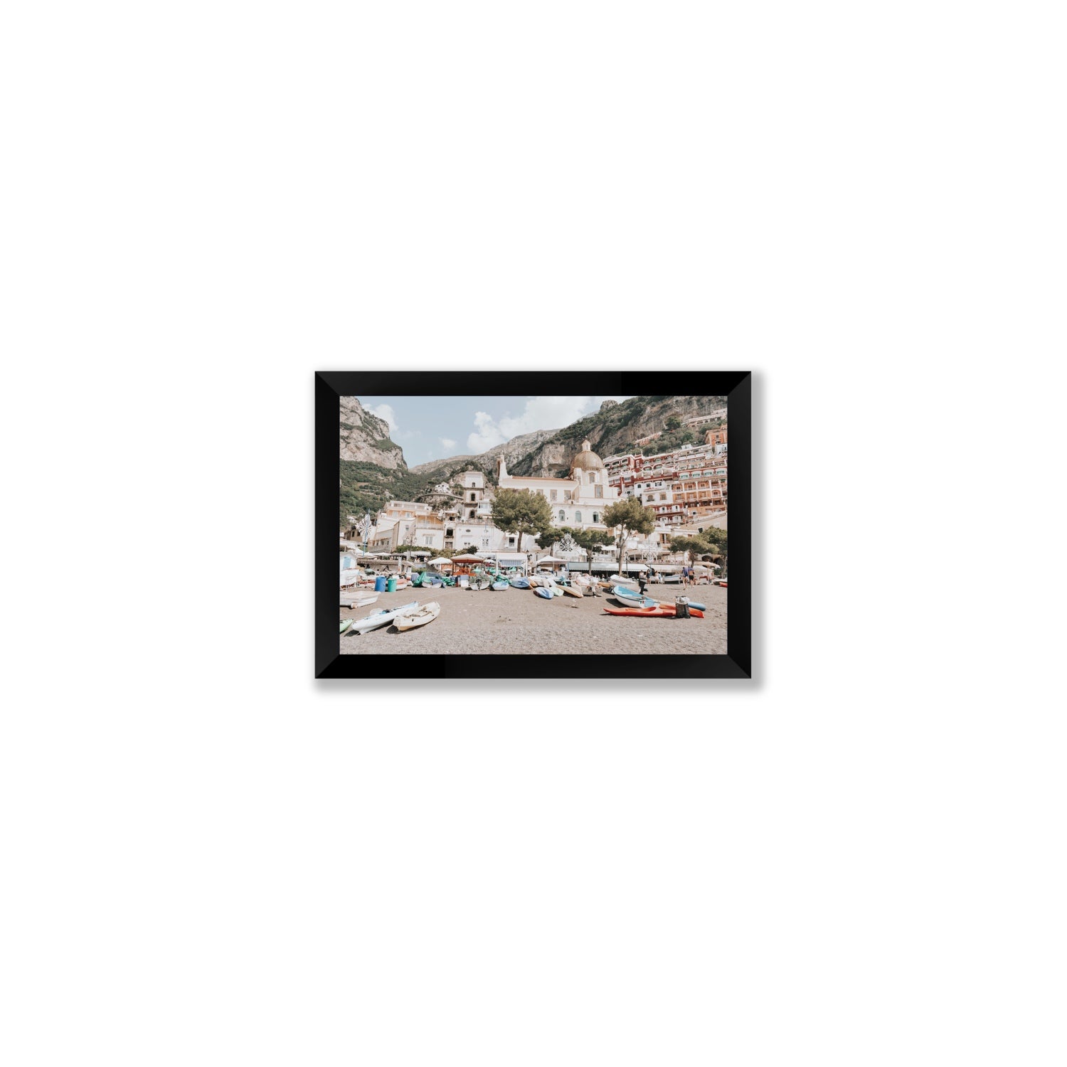 Pastel Paradise fine art print, Positano, Italy, Small, Black Frame · Full Bleed, Fine Art Print