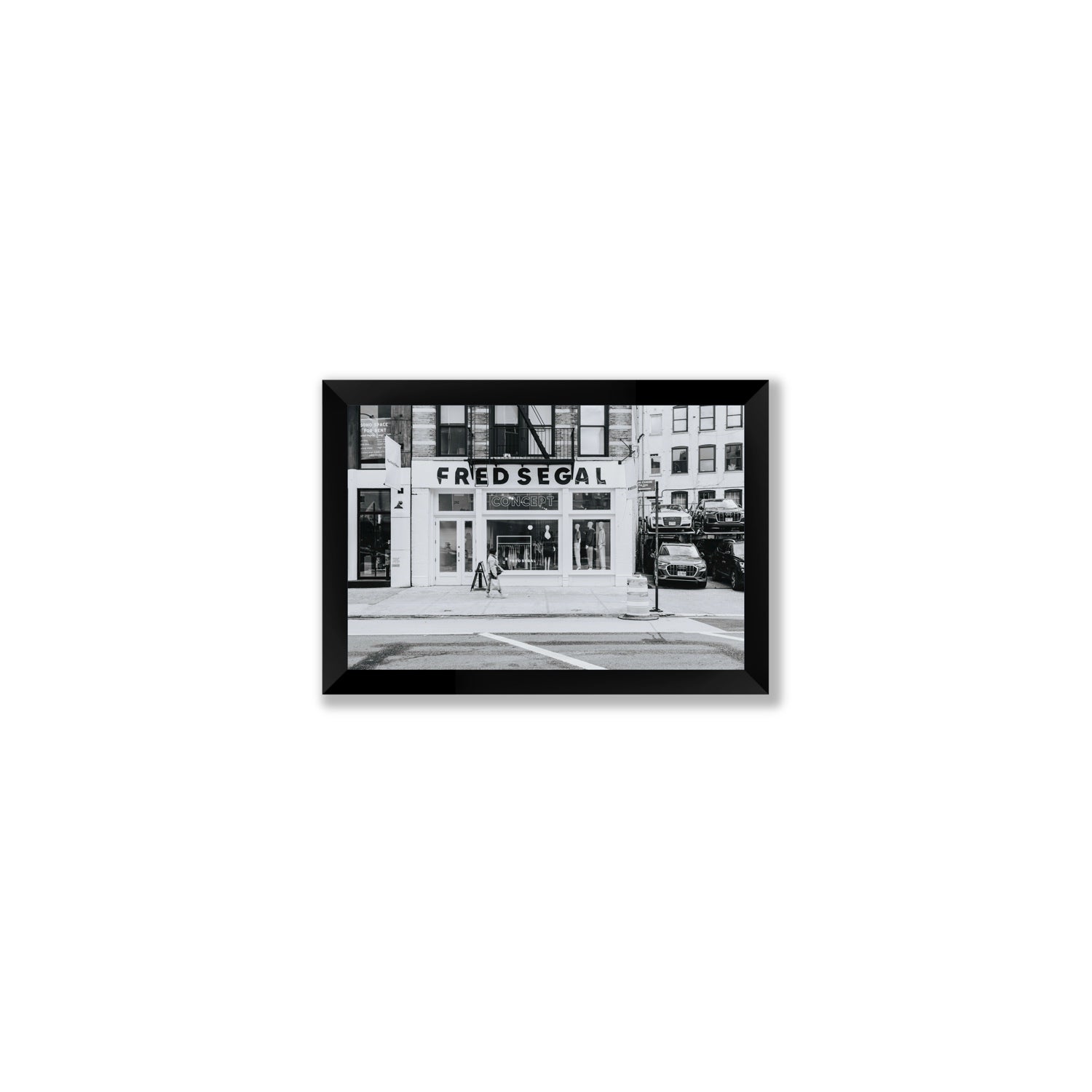 Noir York New York NYC Black & White wall art Small full-bleed fine art print in black frame