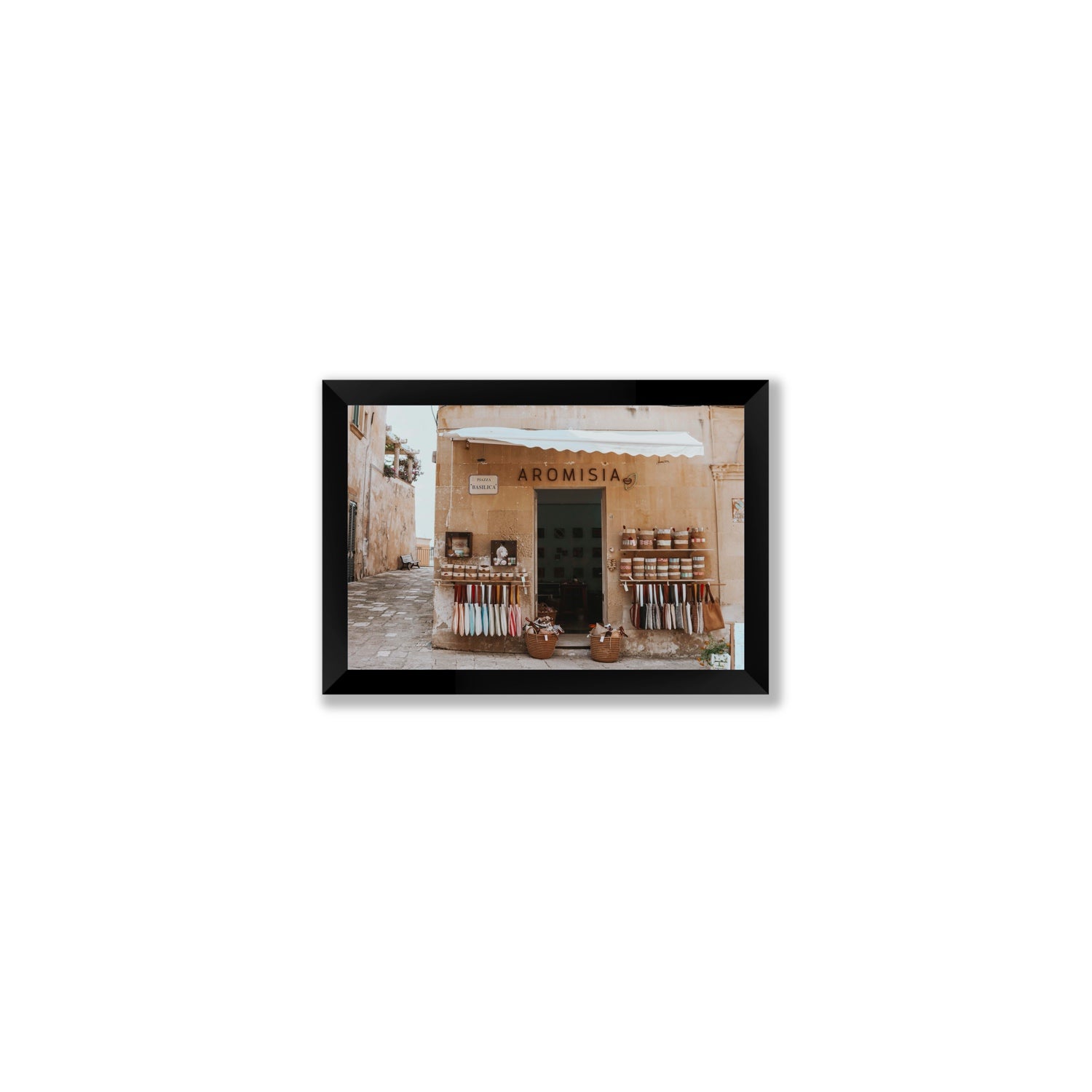 Aromisia Puglia Otranto Italian wall art Small full-bleed fine art print in black frame