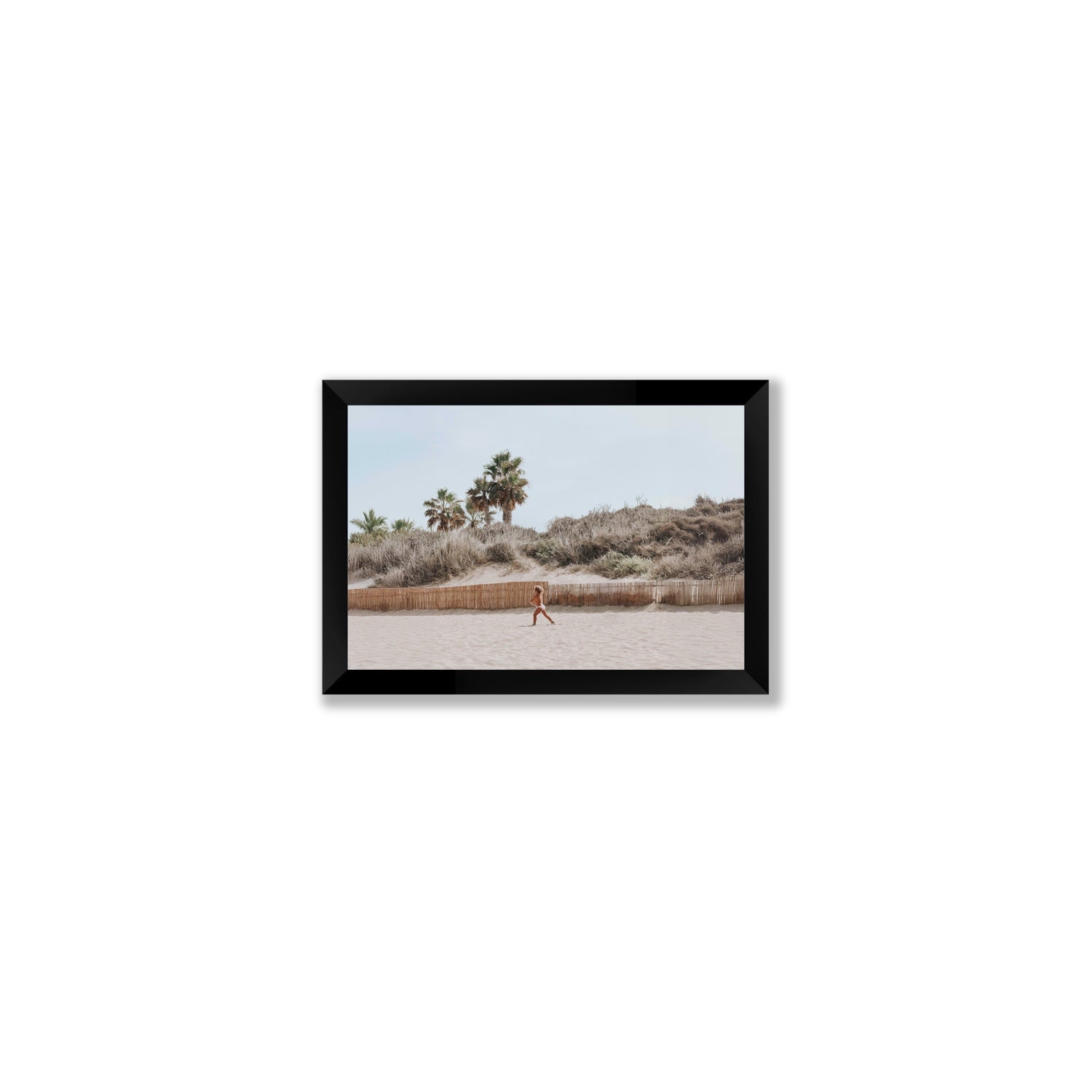 Ragazza Da Spiaggia Puglia beach Italian fine art print Small full-bleed fine art print in black frame