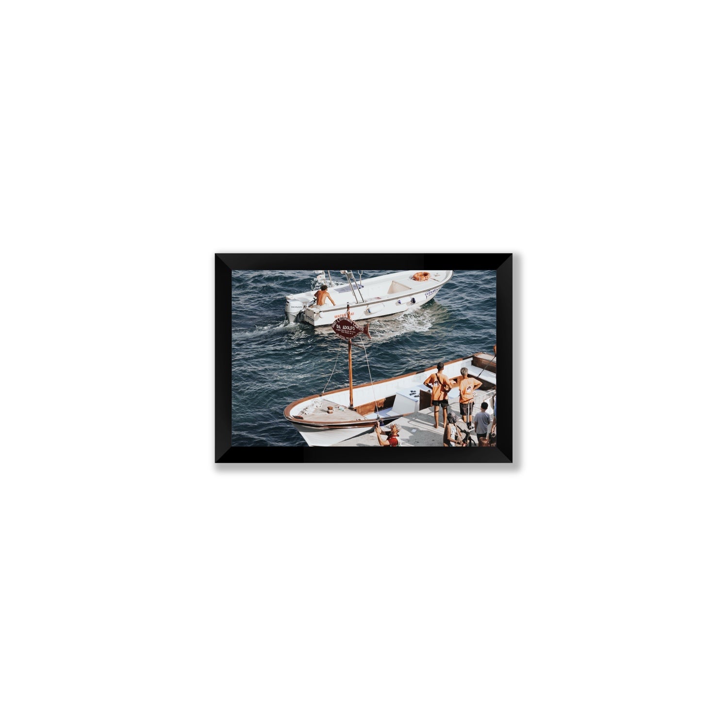 Water Taxi Positano wall art Small full-bleed fine art print in black frame