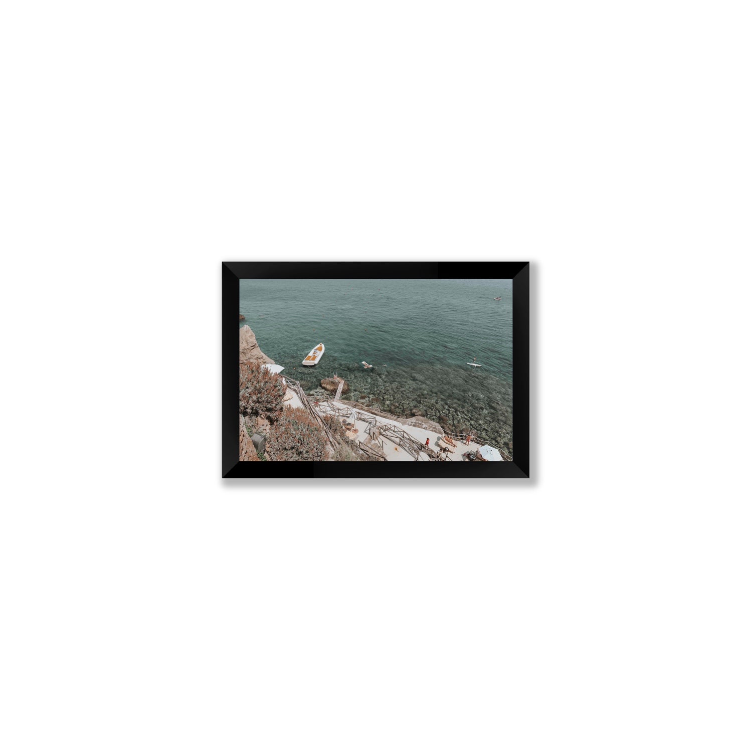 The Lagoon Tuscany coastal Italian wall art Small full-bleed fine art print in black frame
