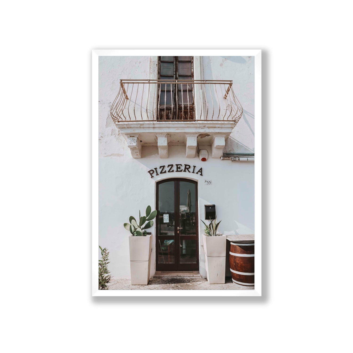 Pizzeria Puglia Italian wall art Giant full-bleed fine art print in white frame