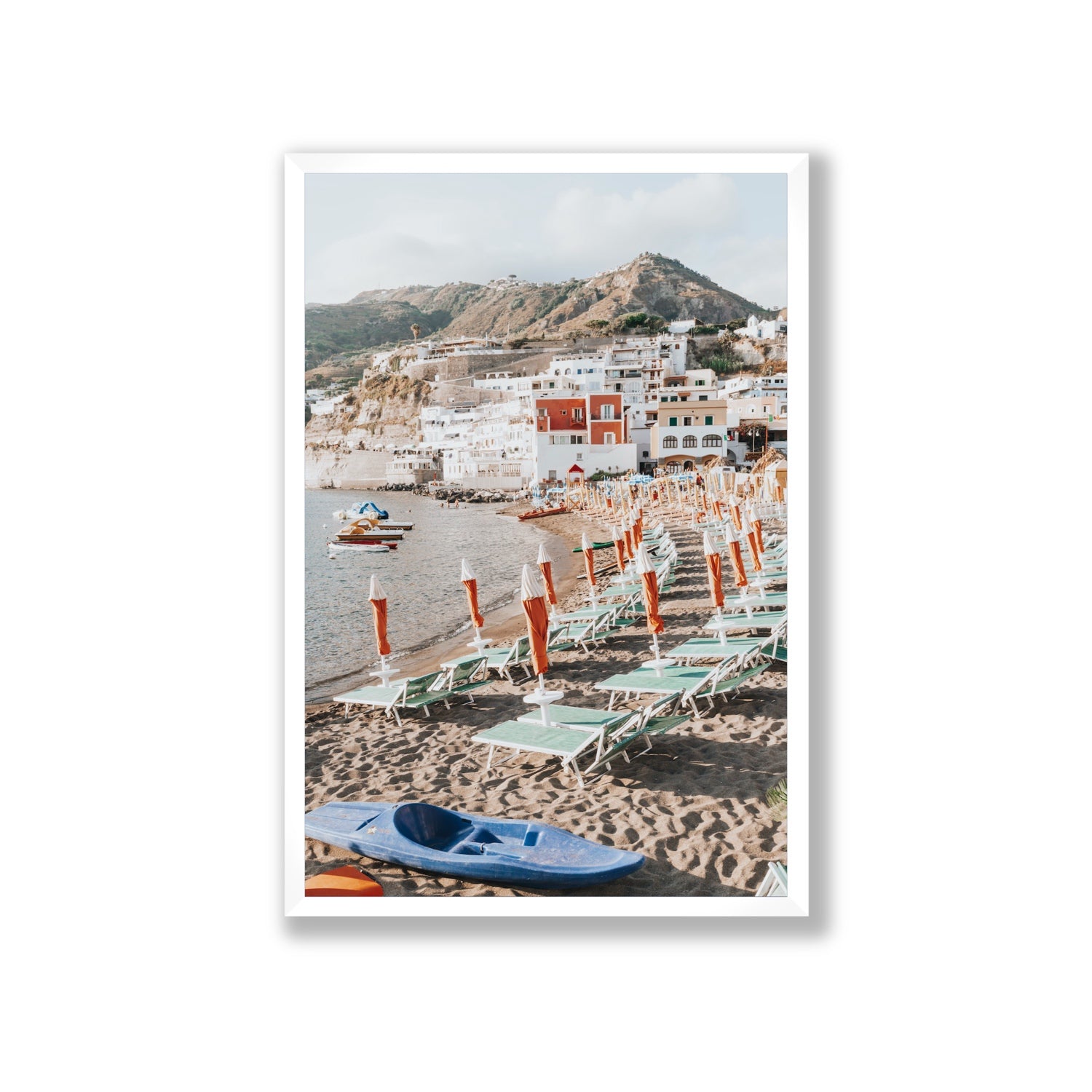 L'Isola del Paradiso Ischia Mediterranean wall art Giant full-bleed fine art print in white frame