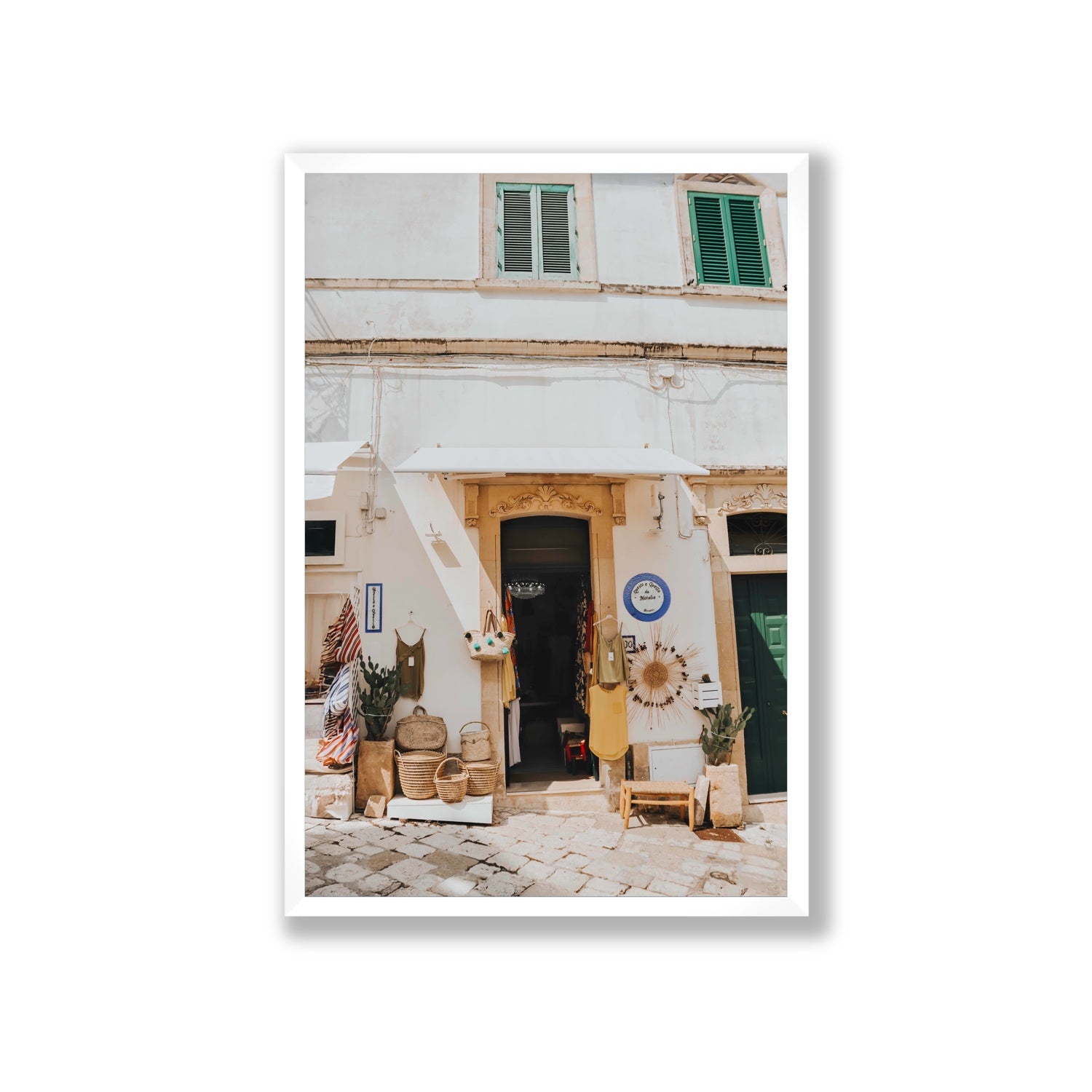 Artisan Ambience Puglia Italian wall art Giant full-bleed fine art print in white frame
