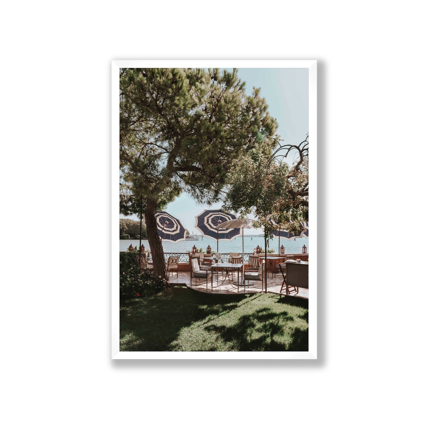 Tranquil Gardens Venice Italian wall art Giant full-bleed fine art print in white frame