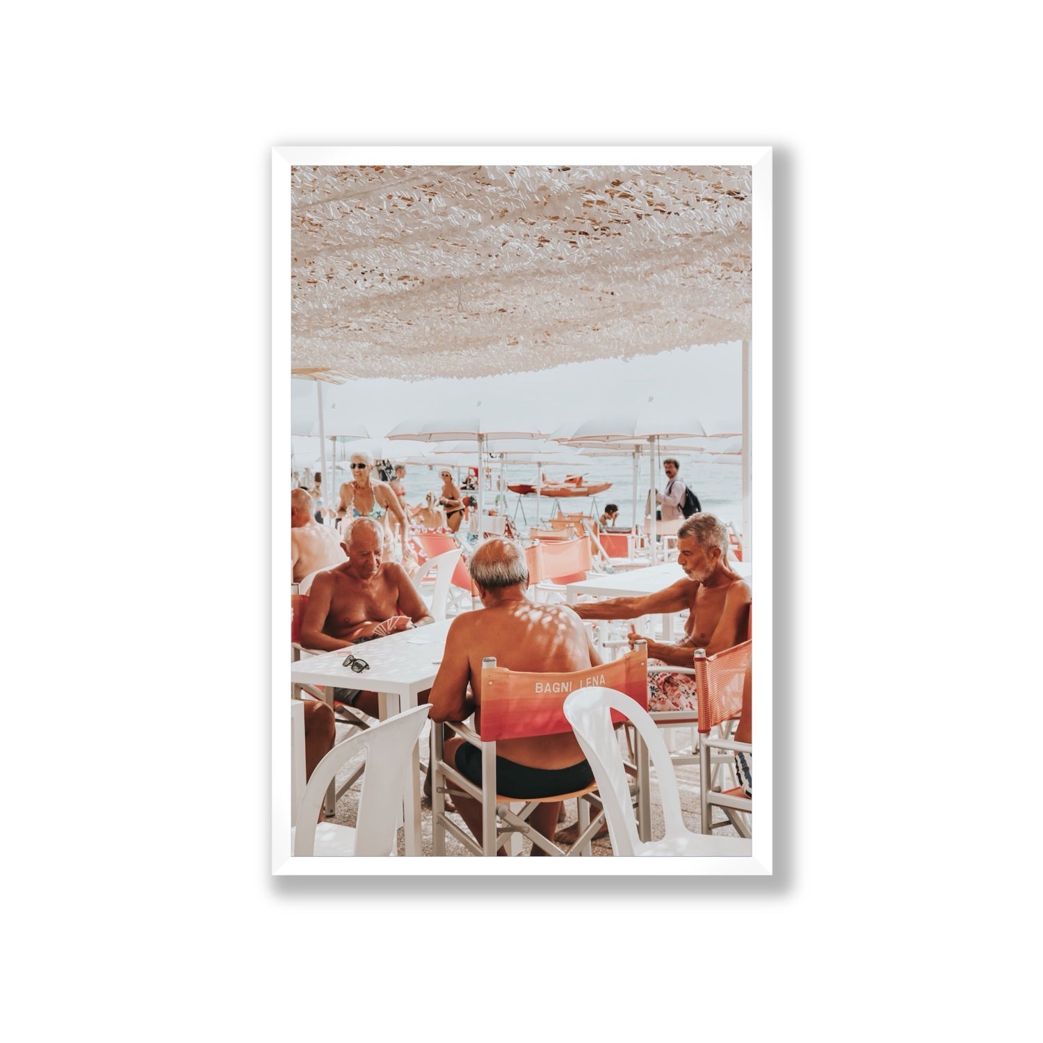 The Players fine art print, Alassio, Italy, Giant, White Frame · Full Bleed, Fine Art Print