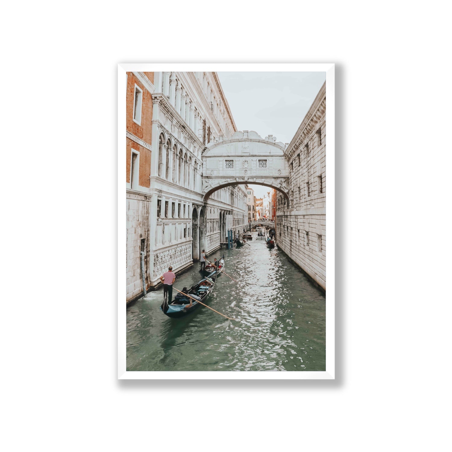 Bridge of Sighs Venice Gondola Italian wall art Giant full-bleed fine art print in white frame