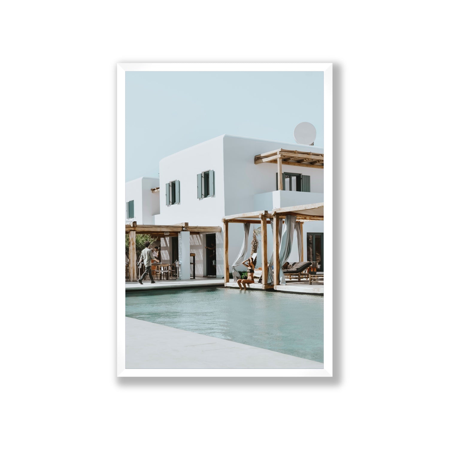 Aphrodite Mykonos Greek island wall art Giant full-bleed fine art print in white frame