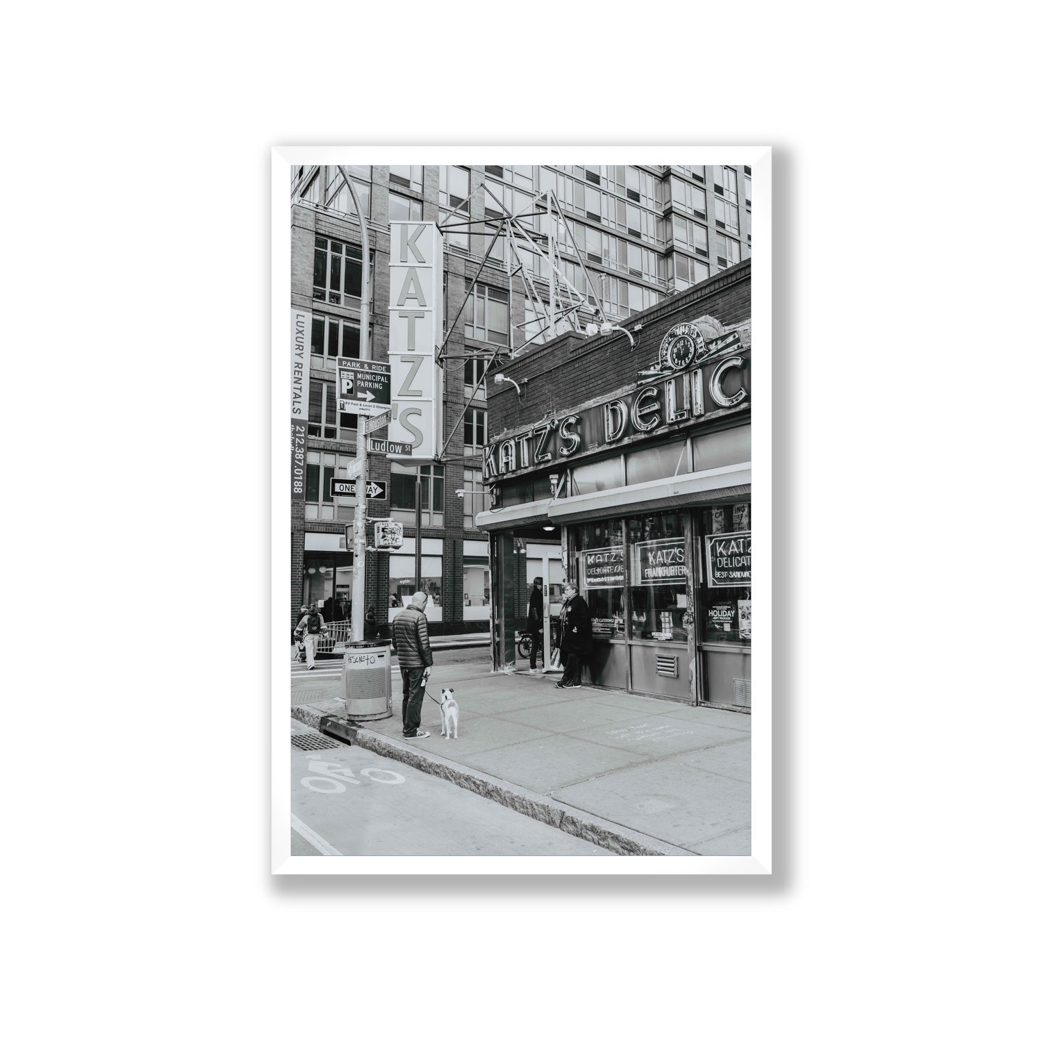 Graphite Gotham New York NYC Black & White wall art Giant full-bleed fine art print in white frame